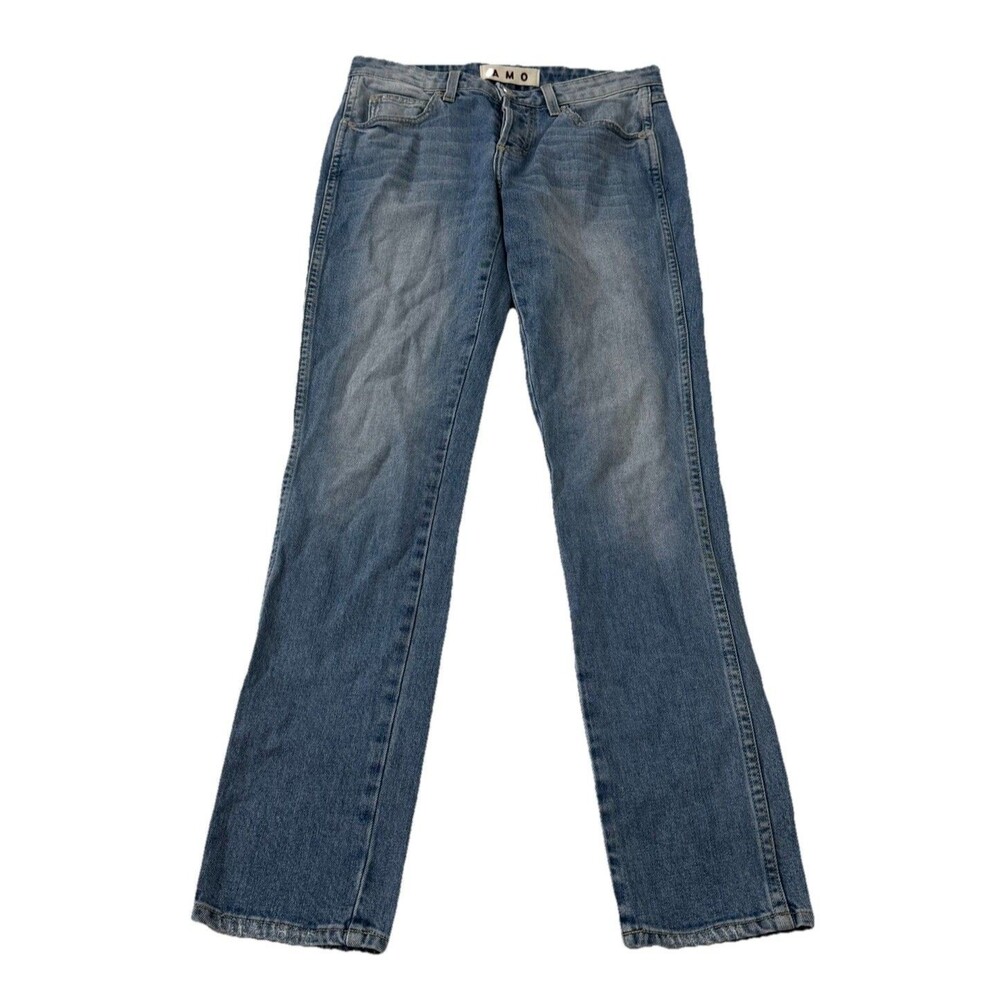 AMO Jeans‎ Womens 24 Blue Tomboy Boyfriend Yours Truly Denim Button Fly Stretch